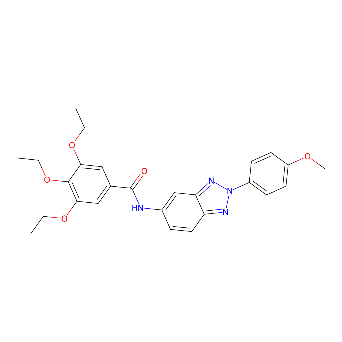 3,4,5-triethoxy-N-[2-(4-methoxyphenyl)benzotriazol-5-yl]benzamide molecular structure, CAS 352650-86-3