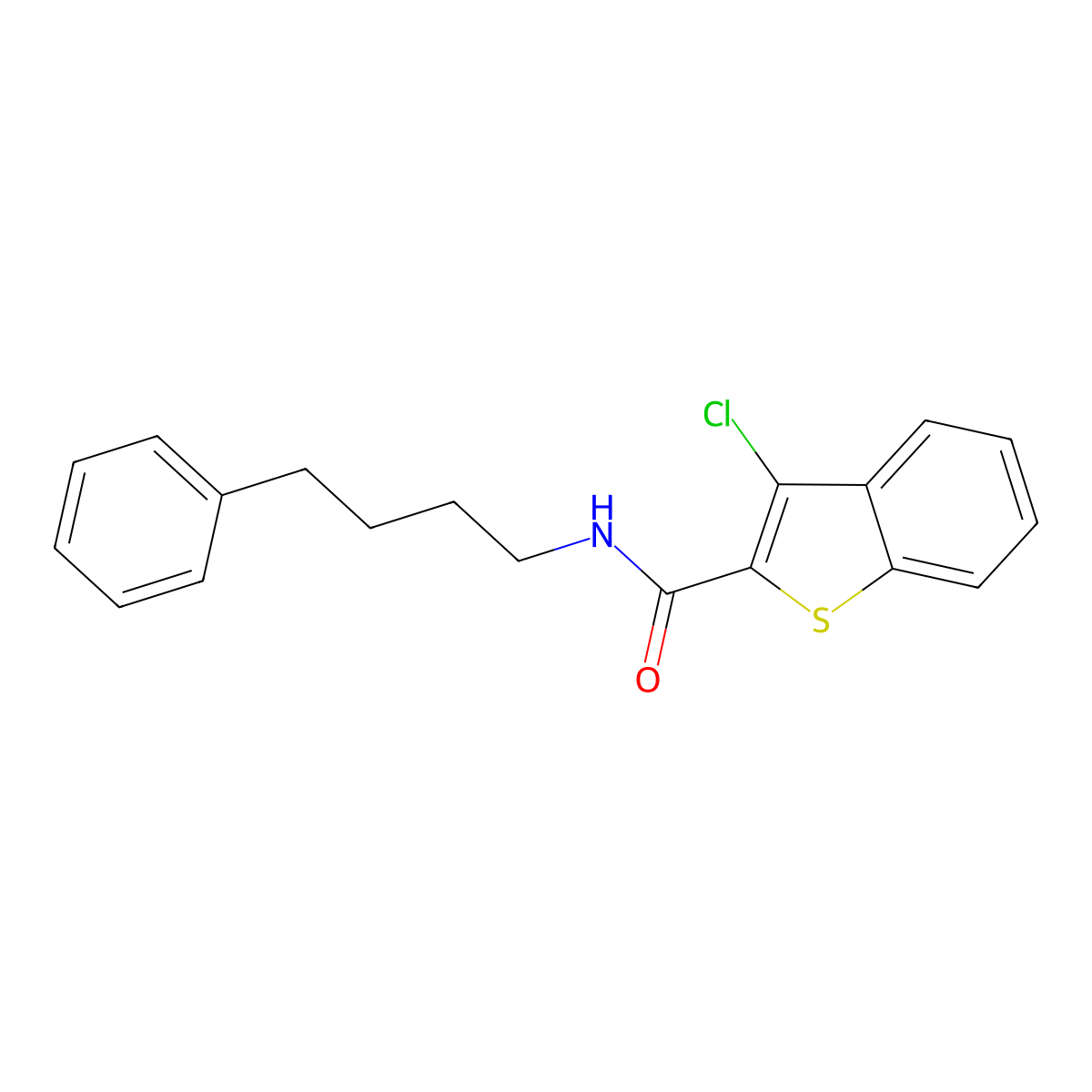 3-chloro-N-(4-phenylbutyl)-1-benzothiophene-2-carboxamide molecular structure, CAS 352650-90-9