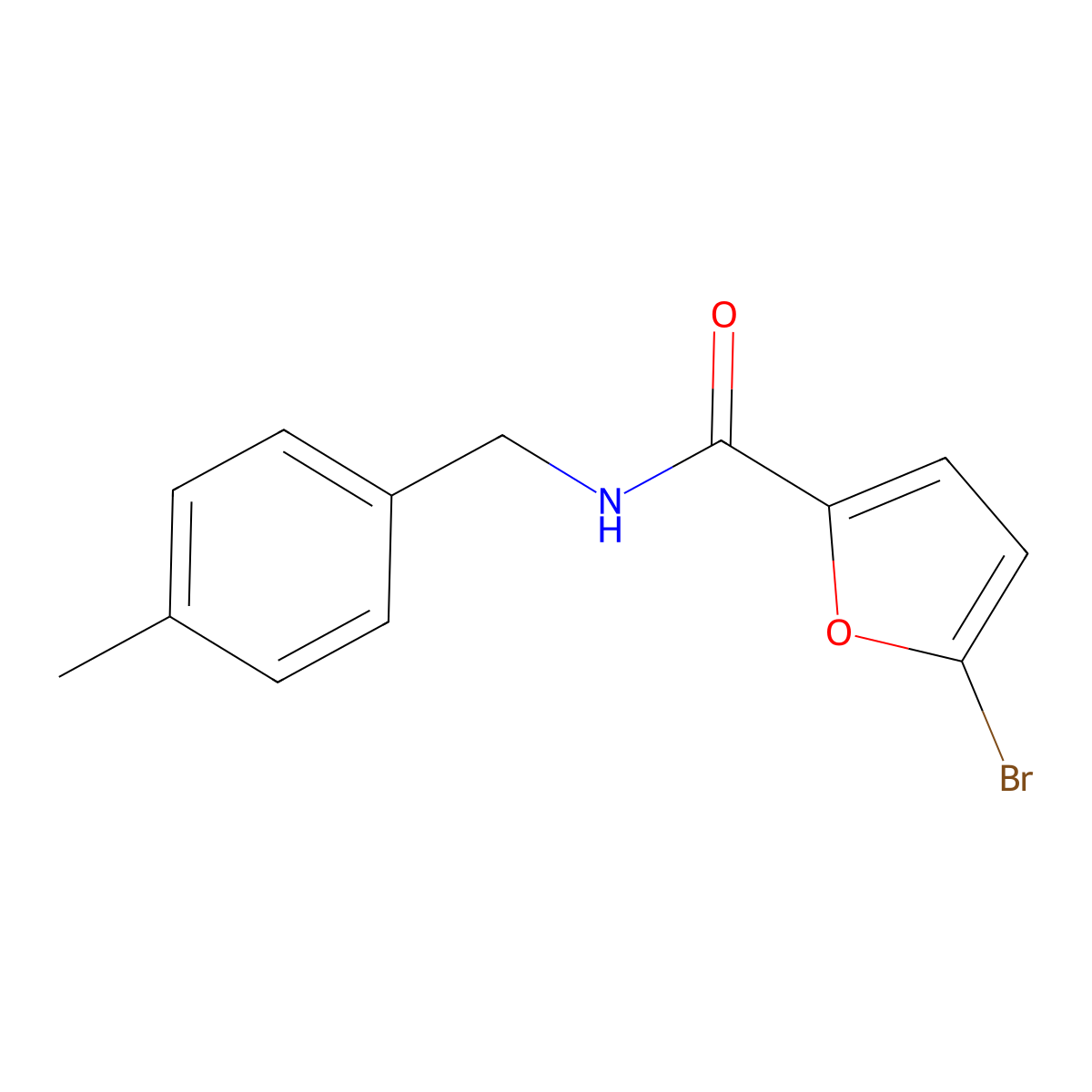 5-bromo-N-[(4-methylphenyl)methyl]furan-2-carboxamide molecular structure, CAS 352651-06-0
