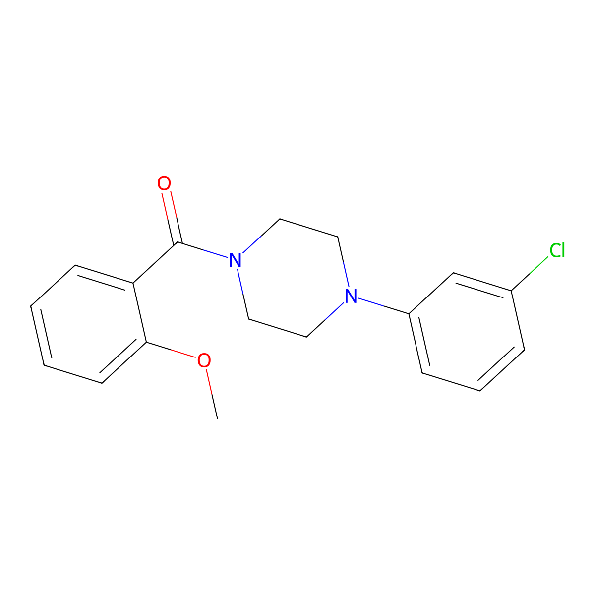 [4-(3-Chloro-phenyl)-piperazin-1-yl]-(2-methoxy-phenyl)-methanone molecular structure, CAS 352651-14-0