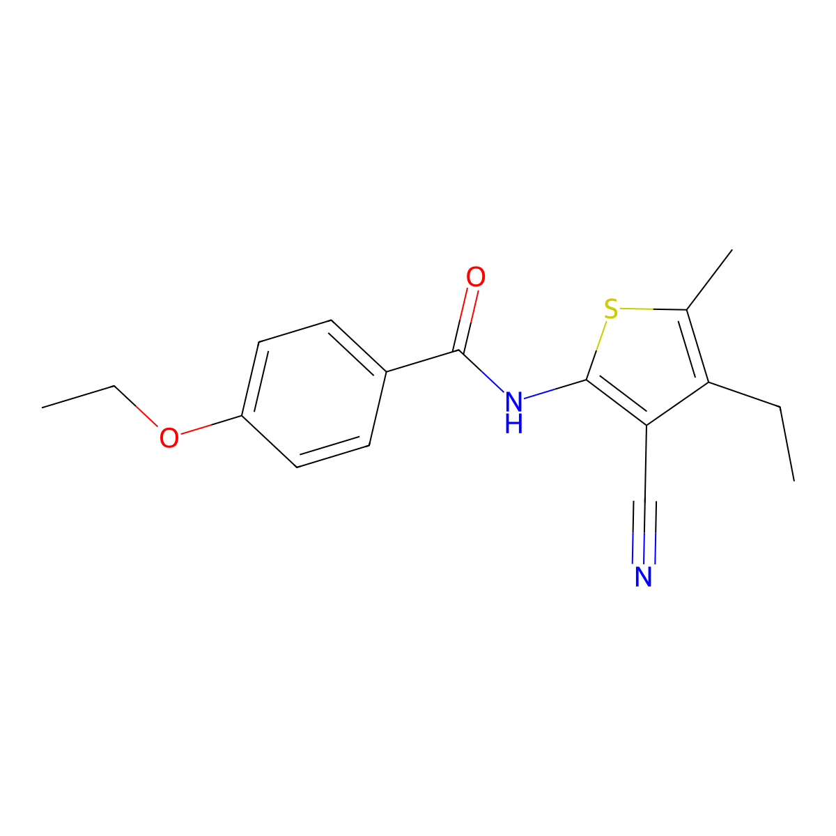 N-(3-cyano-4-ethyl-5-methylthiophen-2-yl)-4-ethoxybenzamide molecular structure, CAS 352651-18-4