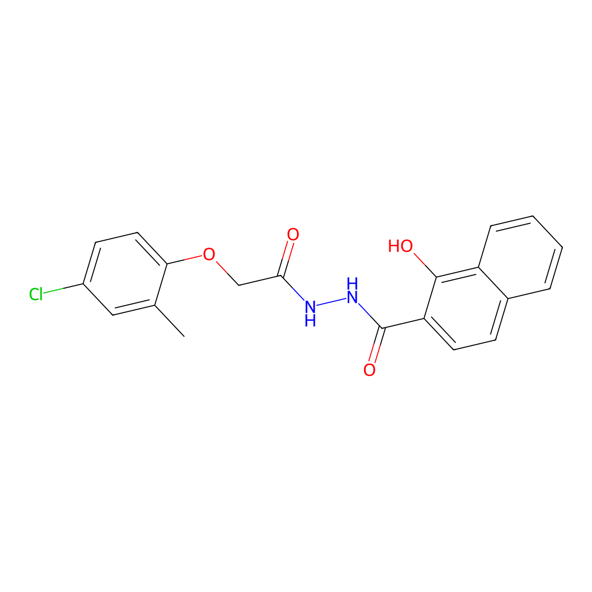 N'-[2-(4-chloro-2-methylphenoxy)acetyl]-1-hydroxynaphthalene-2-carbohydrazide molecular structure, CAS 352651-55-9