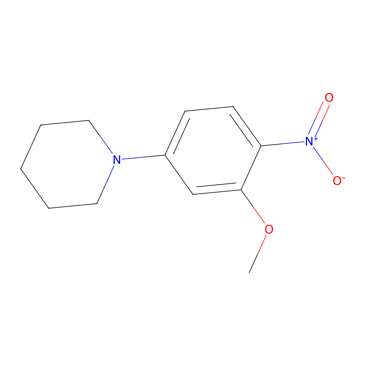 1-(3-Methoxy-4-nitrophenyl)piperidine molecular structure, CAS 352651-56-0