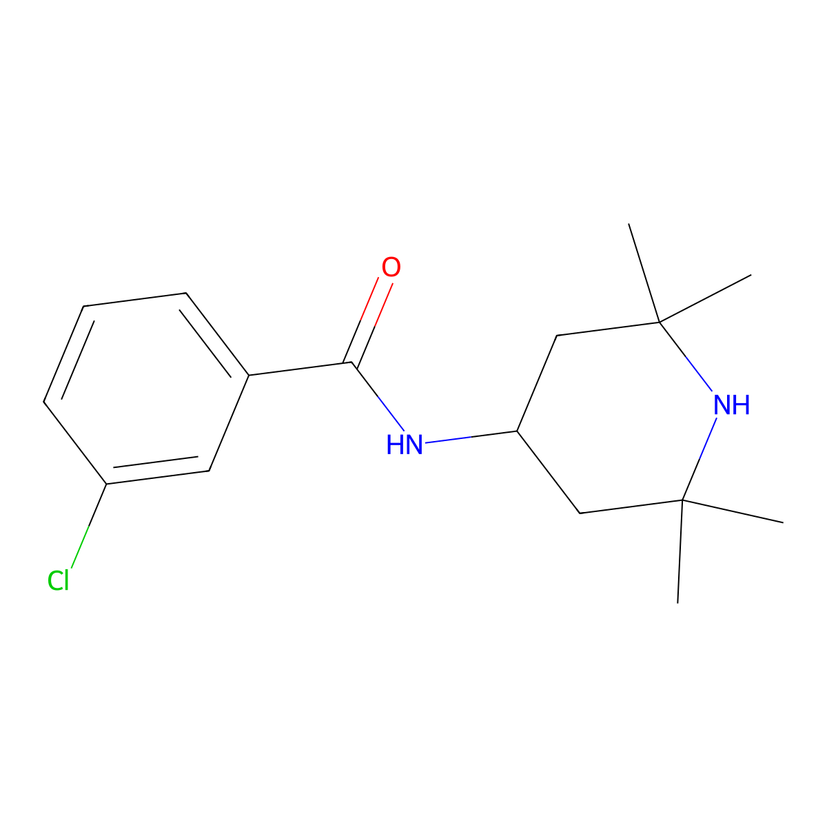 3-chloro-N-(2,2,6,6-tetramethylpiperidin-4-yl)benzamide molecular structure, CAS 352651-97-9