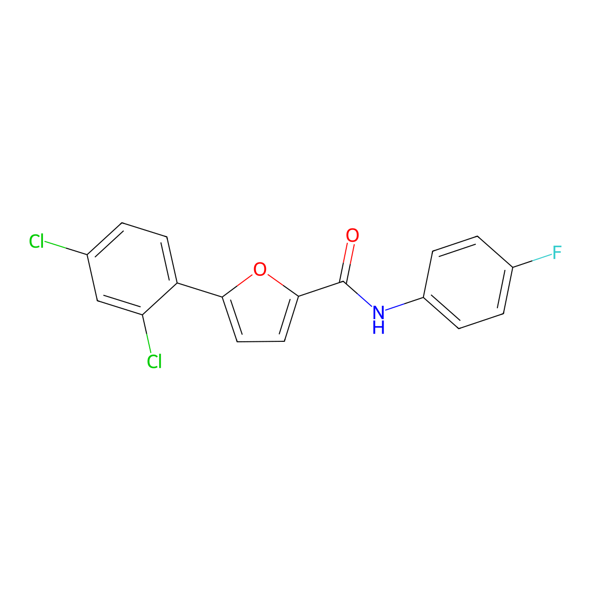 5-(2,4-dichlorophenyl)-N-(4-fluorophenyl)furan-2-carboxamide molecular structure, CAS 352652-08-5
