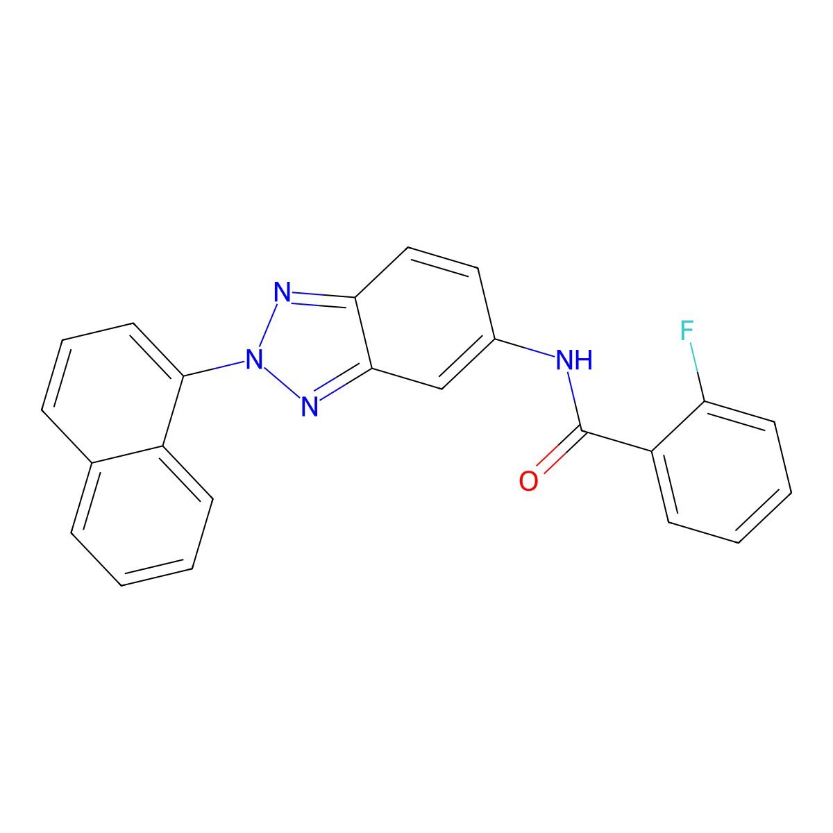 2-fluoro-N-(2-naphthalen-1-ylbenzotriazol-5-yl)benzamide molecular structure, CAS 352652-18-7