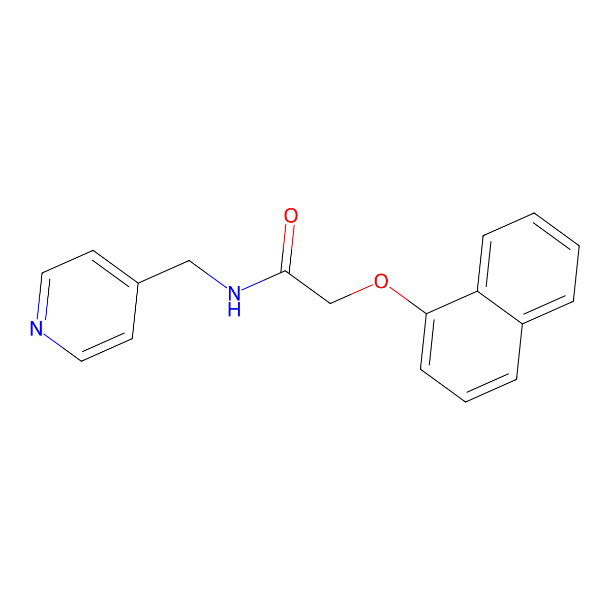 2-naphthalen-1-yloxy-N-(pyridin-4-ylmethyl)acetamide molecular structure, CAS 352652-24-5