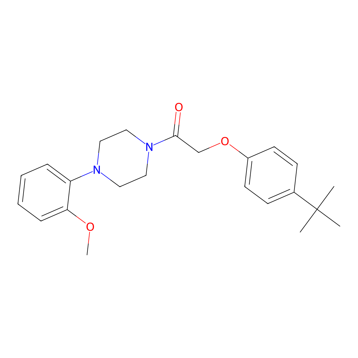 2-(4-Tert-butylphenoxy)-1-[4-(2-methoxyphenyl)piperazin-1-yl]ethanone molecular structure, CAS 352652-32-5