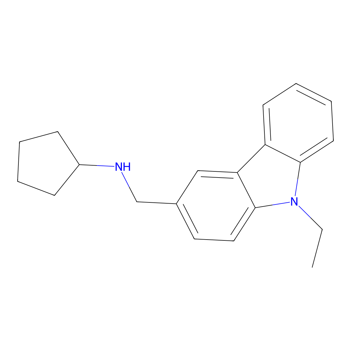 N-[(9-ethyl-9H-carbazol-3-yl)methyl]cyclopentanamine molecular structure, CAS 352652-37-0