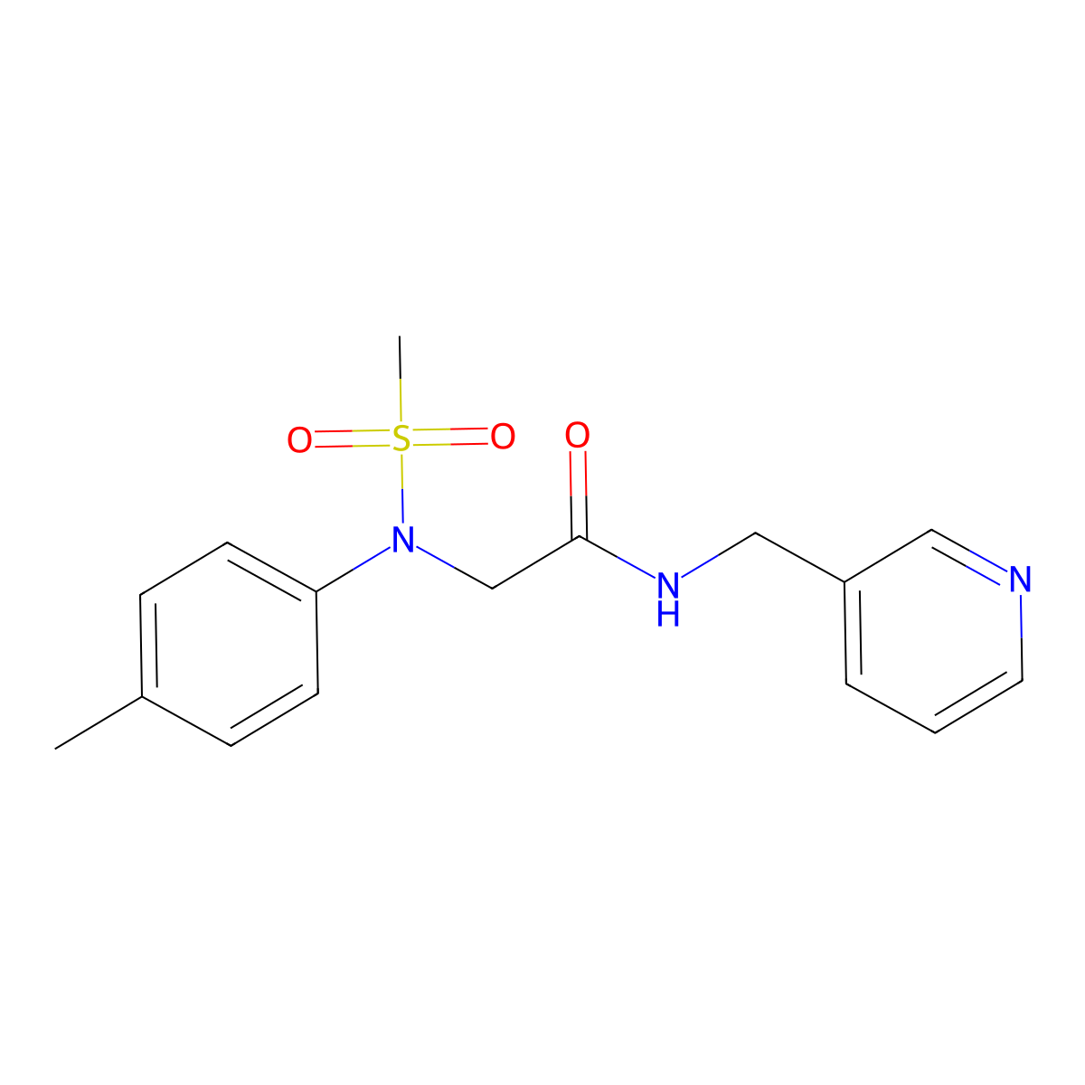 2-(4-methyl-N-methylsulfonylanilino)-N-(pyridin-3-ylmethyl)acetamide molecular structure, CAS 352652-46-1