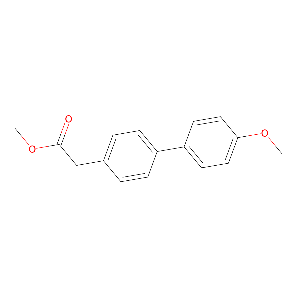 Methyl 2-[4-(4-methoxyphenyl)phenyl]acetate molecular structure, CAS 352652-78-9