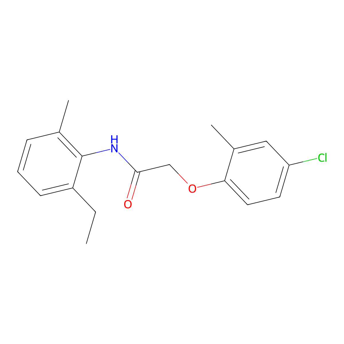 2-(4-chloro-2-methylphenoxy)-N-(2-ethyl-6-methylphenyl)acetamide molecular structure, CAS 352656-06-5