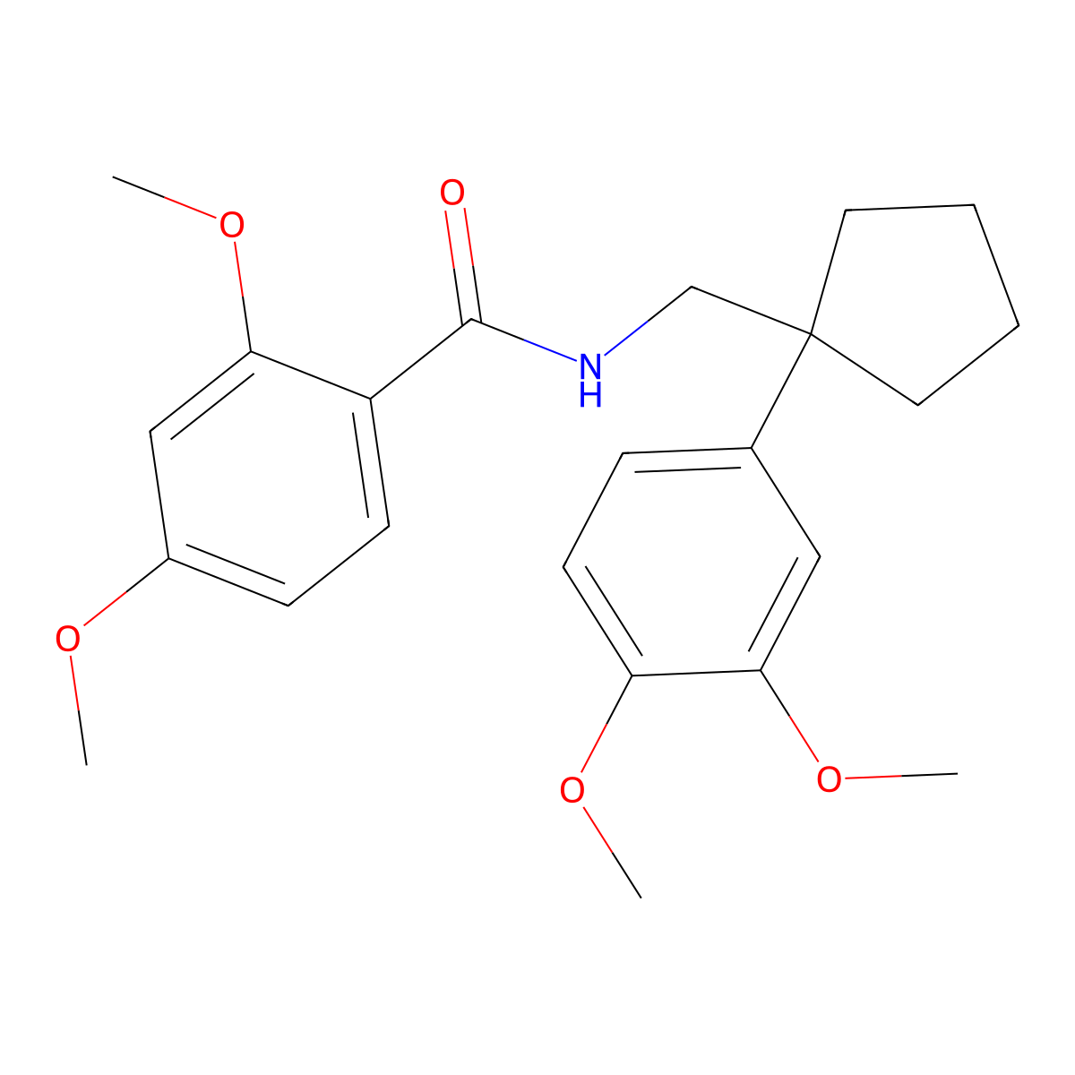 N-{[1-(3,4-dimethoxyphenyl)cyclopentyl]methyl}-2,4-dimethoxybenzamide molecular structure, CAS 352657-42-2