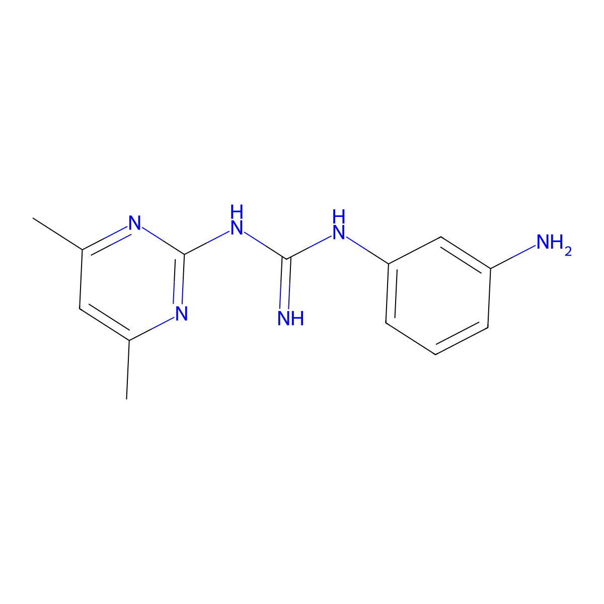1-(3-Aminophenyl)-2-(4,6-dimethylpyrimidin-2-yl)guanidine molecular structure, CAS 352657-48-8