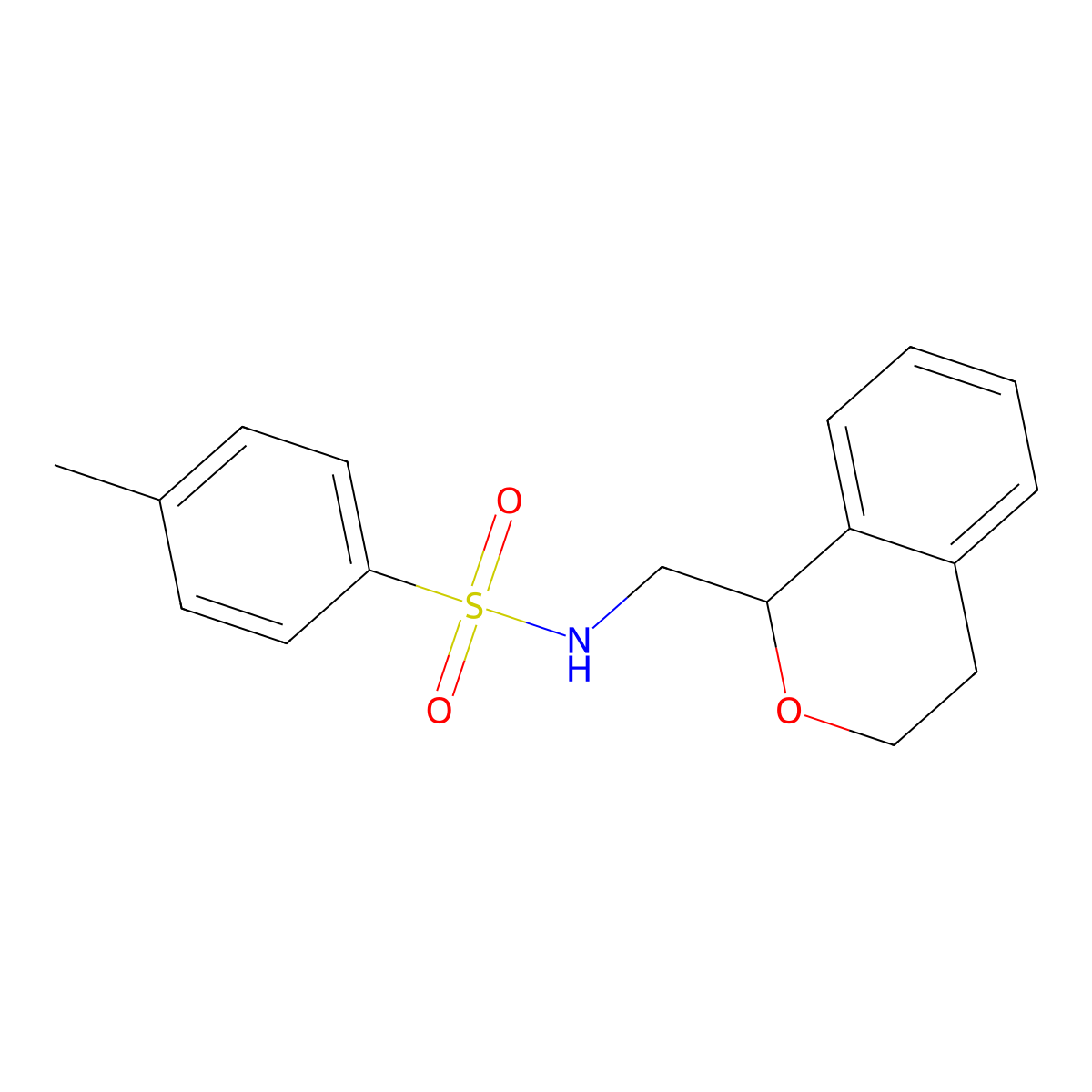 N-(3,4-dihydro-1H-isochromen-1-ylmethyl)-4-methylbenzenesulfonamide molecular structure, CAS 352657-49-9