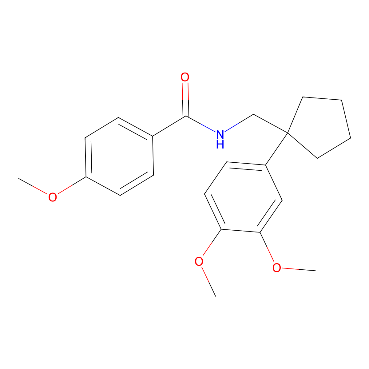 N-[[1-(3,4-dimethoxyphenyl)cyclopentyl]methyl]-4-methoxybenzamide molecular structure, CAS 352657-56-8