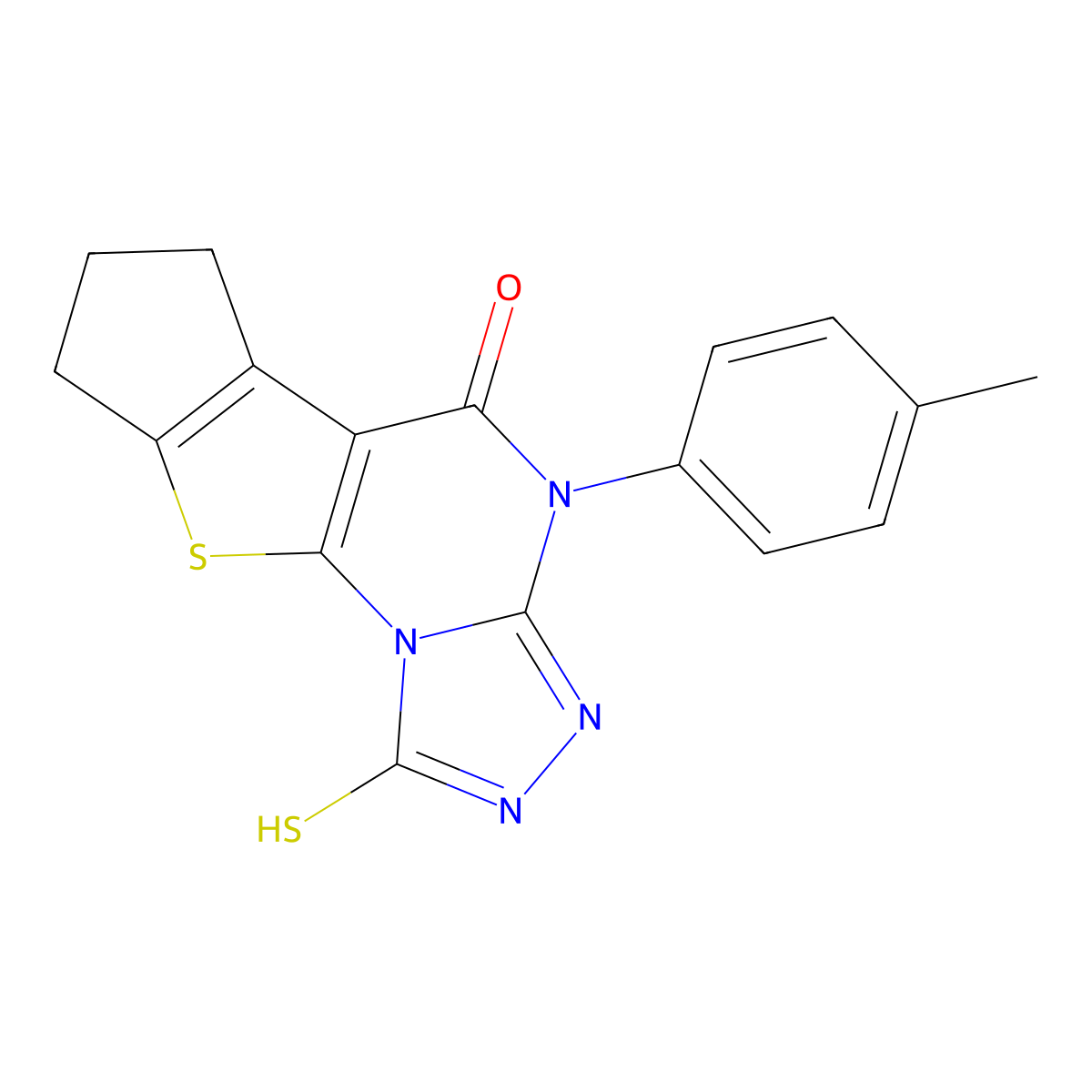 4-(4-methylphenyl)-1-sulfanyl-7,8-dihydro-6H-cyclopenta[4,5]thieno[3,2-e][1,2,4]triazolo[4,3-a]pyrimidin-5(4H)-one molecular structure, CAS 352657-73-9