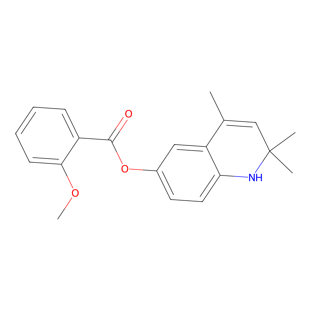 2,2,4-Trimethyl-1,2-dihydroquinolin-6-yl 2-methoxybenzoate molecular structure, CAS 352658-34-5