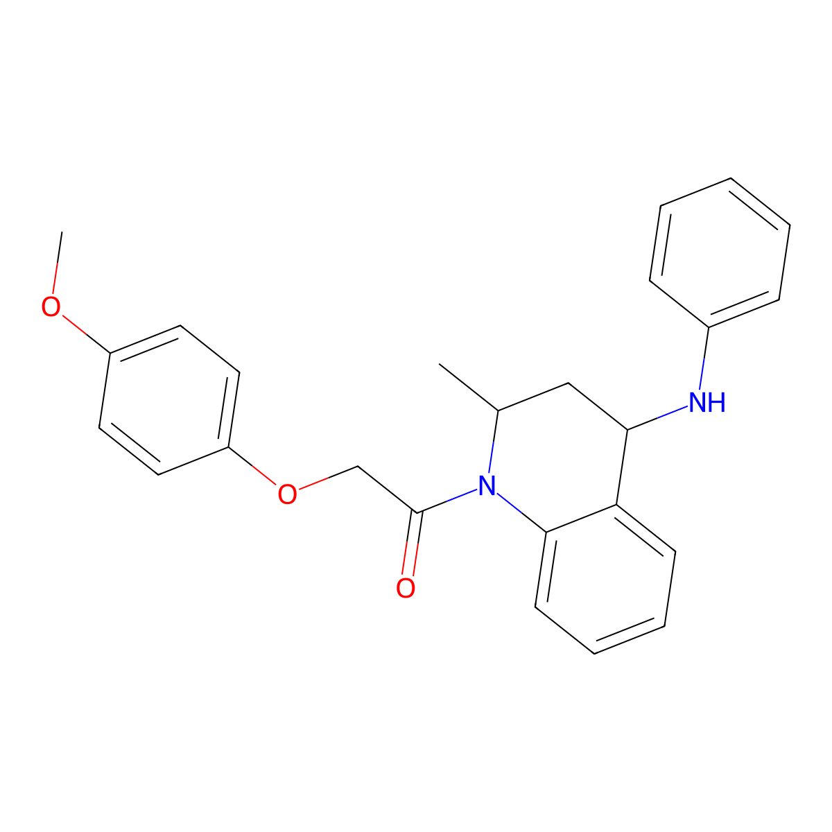 1-(4-anilino-2-methyl-3,4-dihydro-2H-quinolin-1-yl)-2-(4-methoxyphenoxy)ethanone molecular structure, CAS 352658-38-9