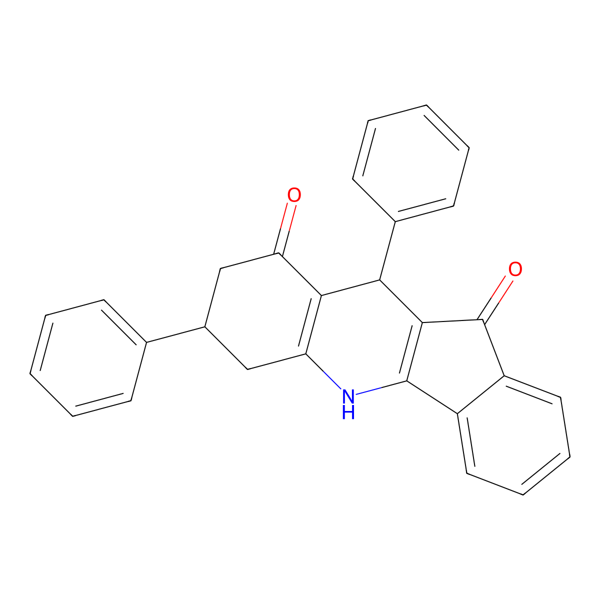 7,10-Diphenyl-6,7,8,10-tetrahydro-5H-indeno[1,2-b]quinoline-9,11-dione molecular structure, CAS 352659-41-7