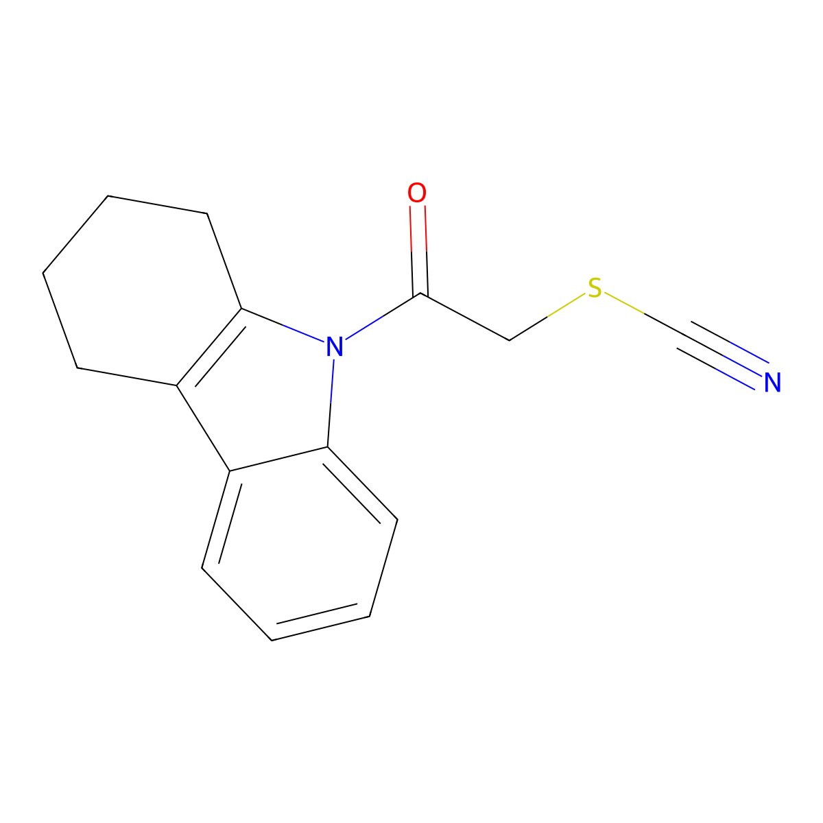 2-oxo-2-(1,2,3,4-tetrahydro-9H-carbazol-9-yl)ethyl thiocyanate molecular structure, CAS 352659-70-2