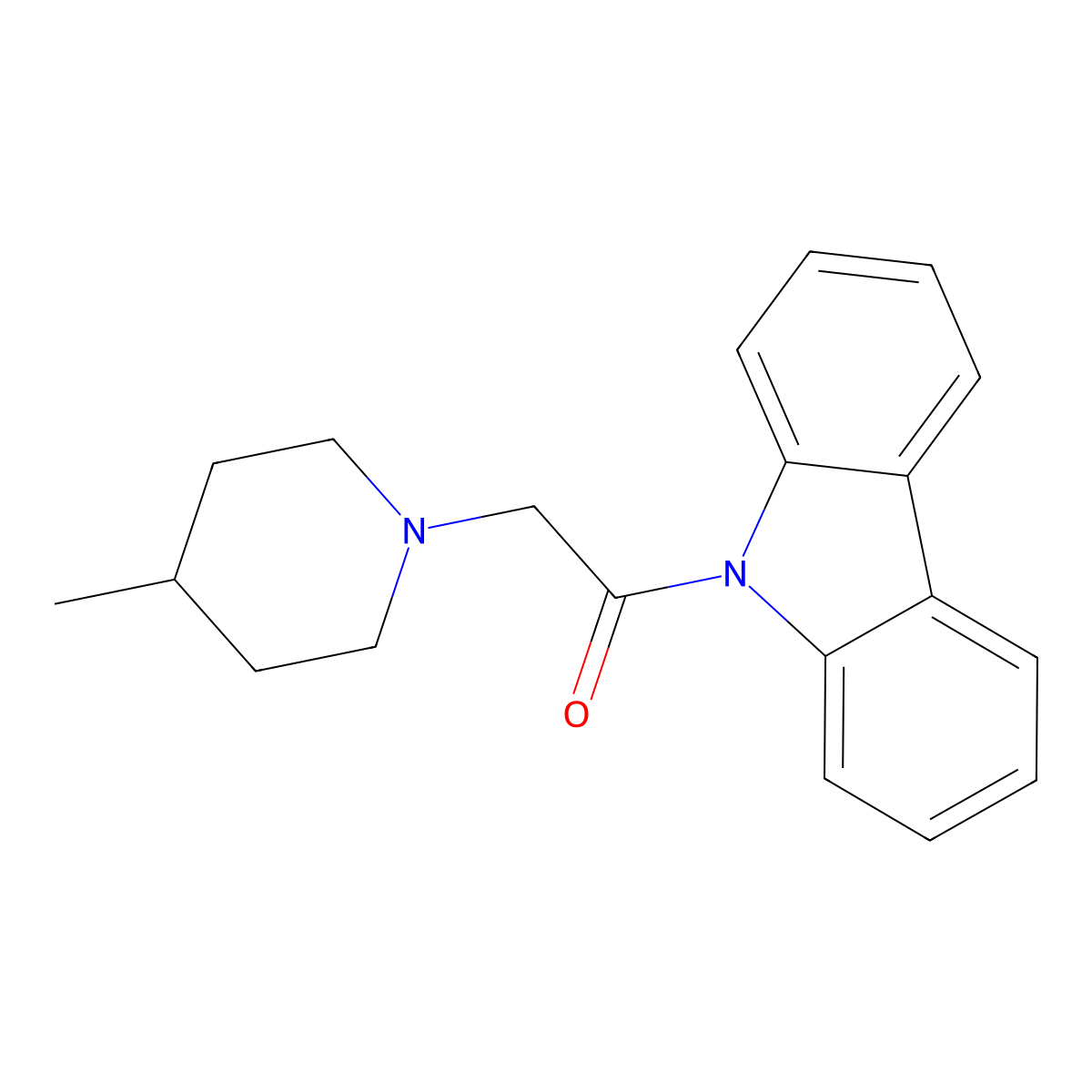 1-Carbazol-9-yl-2-(4-methylpiperidin-1-yl)ethanone molecular structure, CAS 352660-21-0