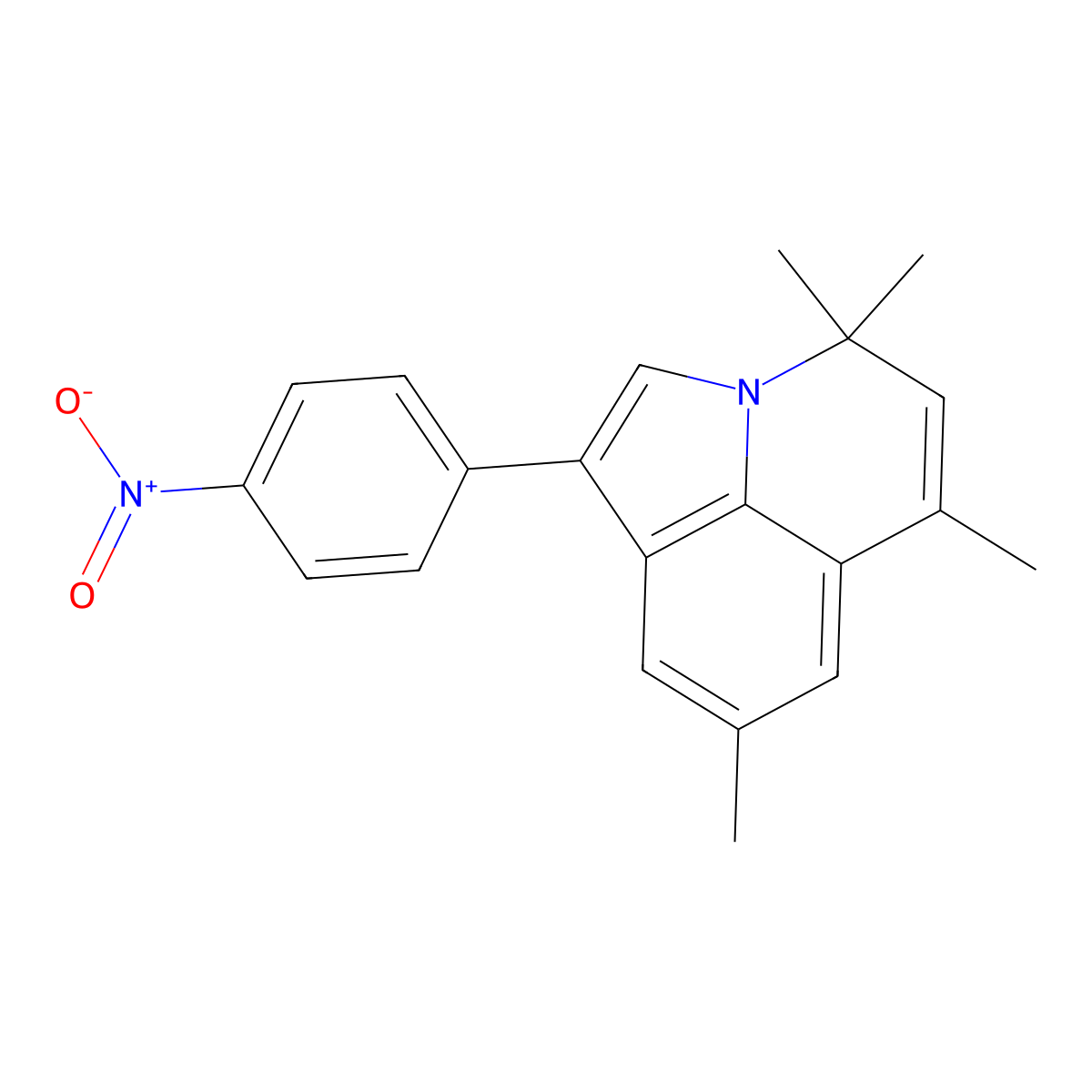4,4,6,8-tetramethyl-1-(4-nitrophenyl)-4H-pyrrolo[3,2,1-ij]quinoline molecular structure, CAS 352660-22-1