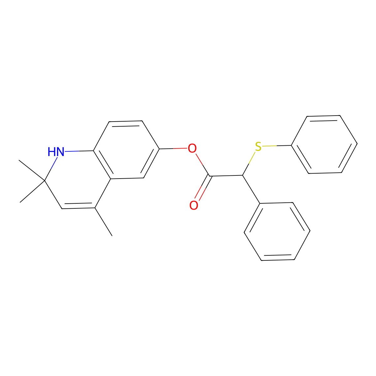 2,2,4-Trimethyl-1,2-dihydroquinolin-6-yl phenyl(phenylsulfanyl)acetate molecular structure, CAS 352660-30-1