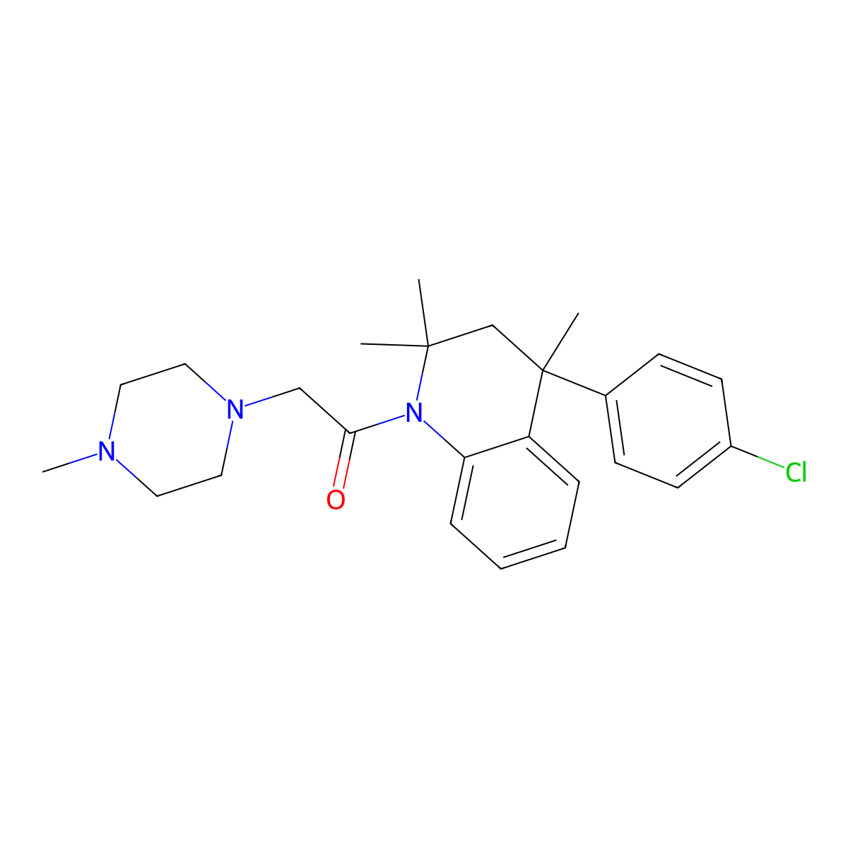 1-[4-(4-chlorophenyl)-2,2,4-trimethyl-3H-quinolin-1-yl]-2-(4-methylpiperazin-1-yl)ethanone molecular structure, CAS 352660-37-8