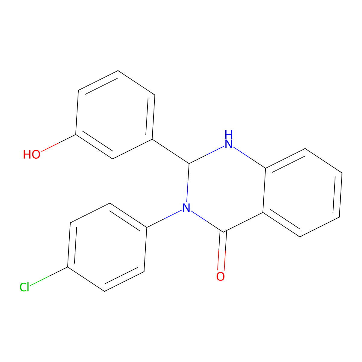 3-(4-Chlorophenyl)-2-(3-hydroxyphenyl)-1,2,3-trihydroquinazolin-4-one molecular structure, CAS 352660-60-7