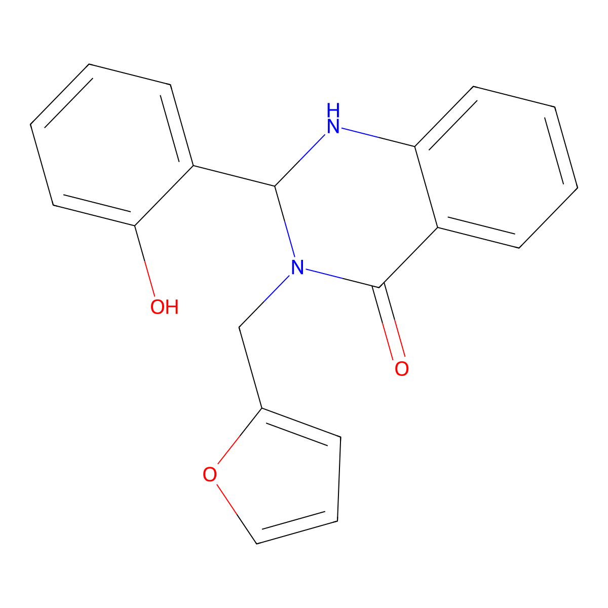 3-(Furan-2-ylmethyl)-2-(2-hydroxyphenyl)-1,2-dihydroquinazolin-4-one molecular structure, CAS 352660-65-2