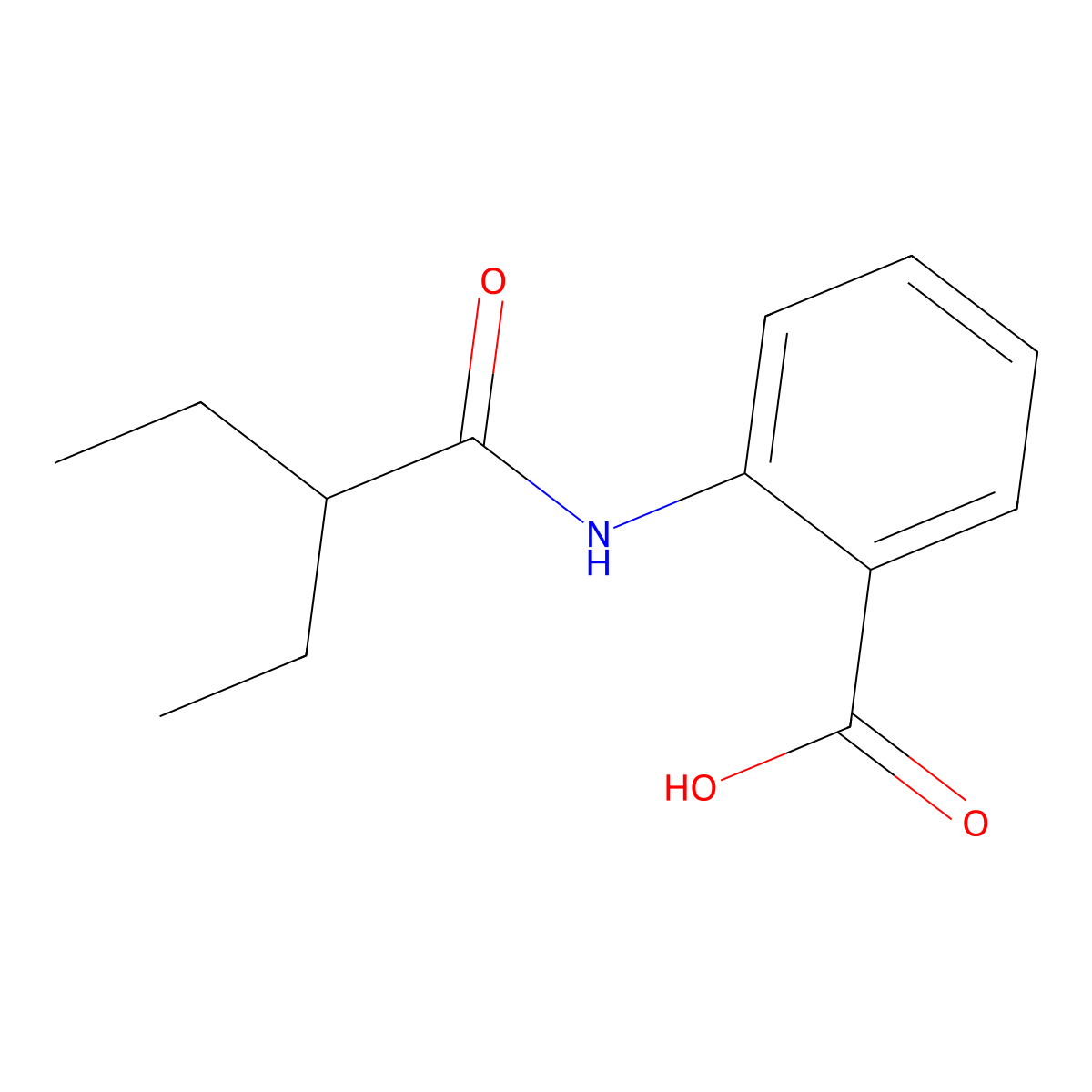 2-(2-Ethylbutanamido)benzoic acid molecular structure, CAS 352660-72-1