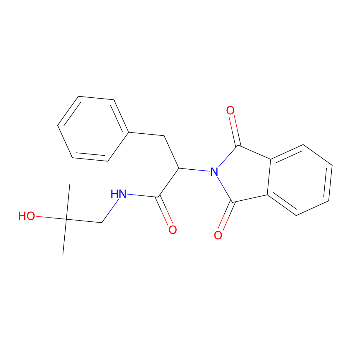 2-(1,3-dioxoisoindol-2-yl)-N-(2-hydroxy-2-methylpropyl)-3-phenylpropanamide molecular structure, CAS 352660-82-3