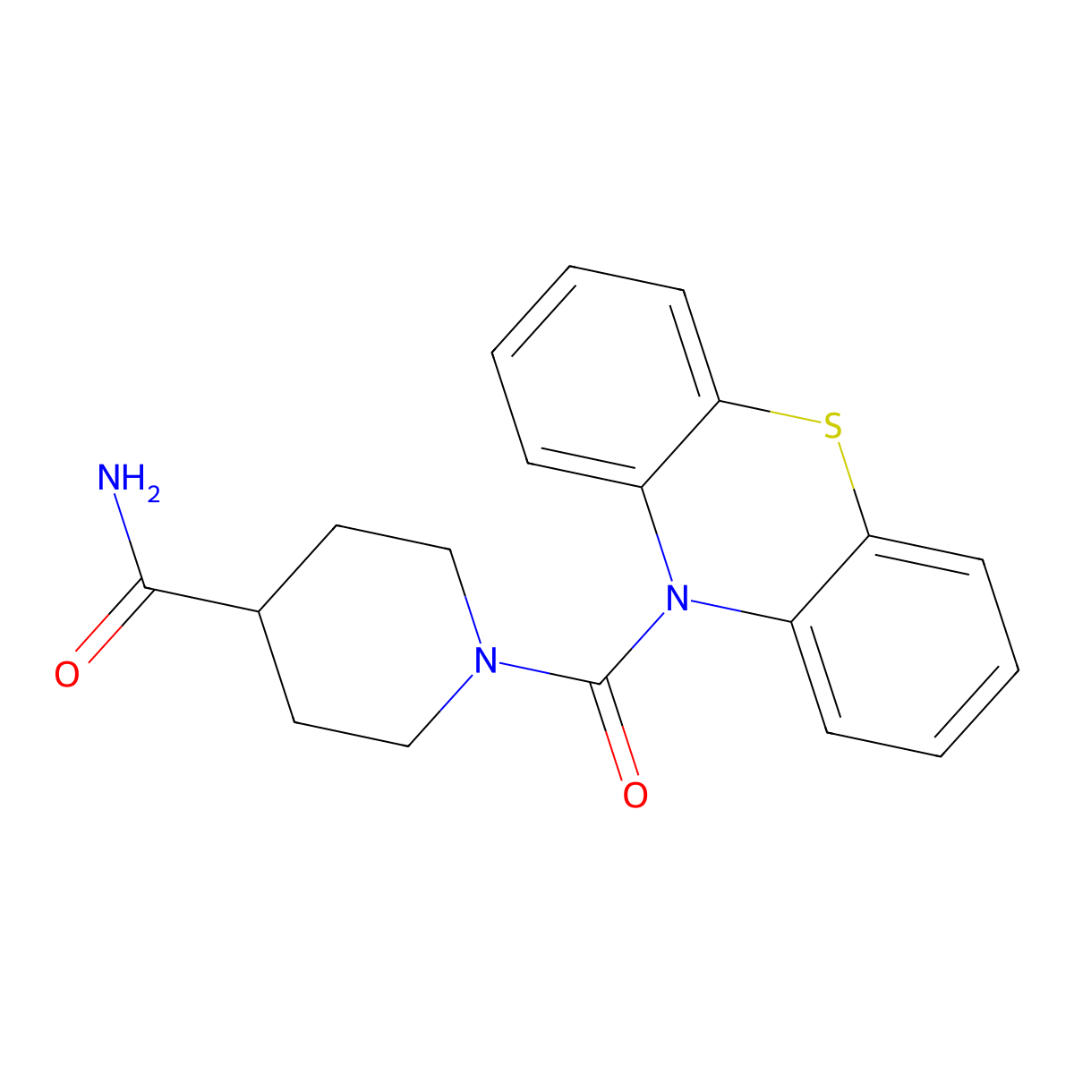 1-(Phenothiazine-10-carbonyl)piperidine-4-carboxamide molecular structure, CAS 352660-84-5