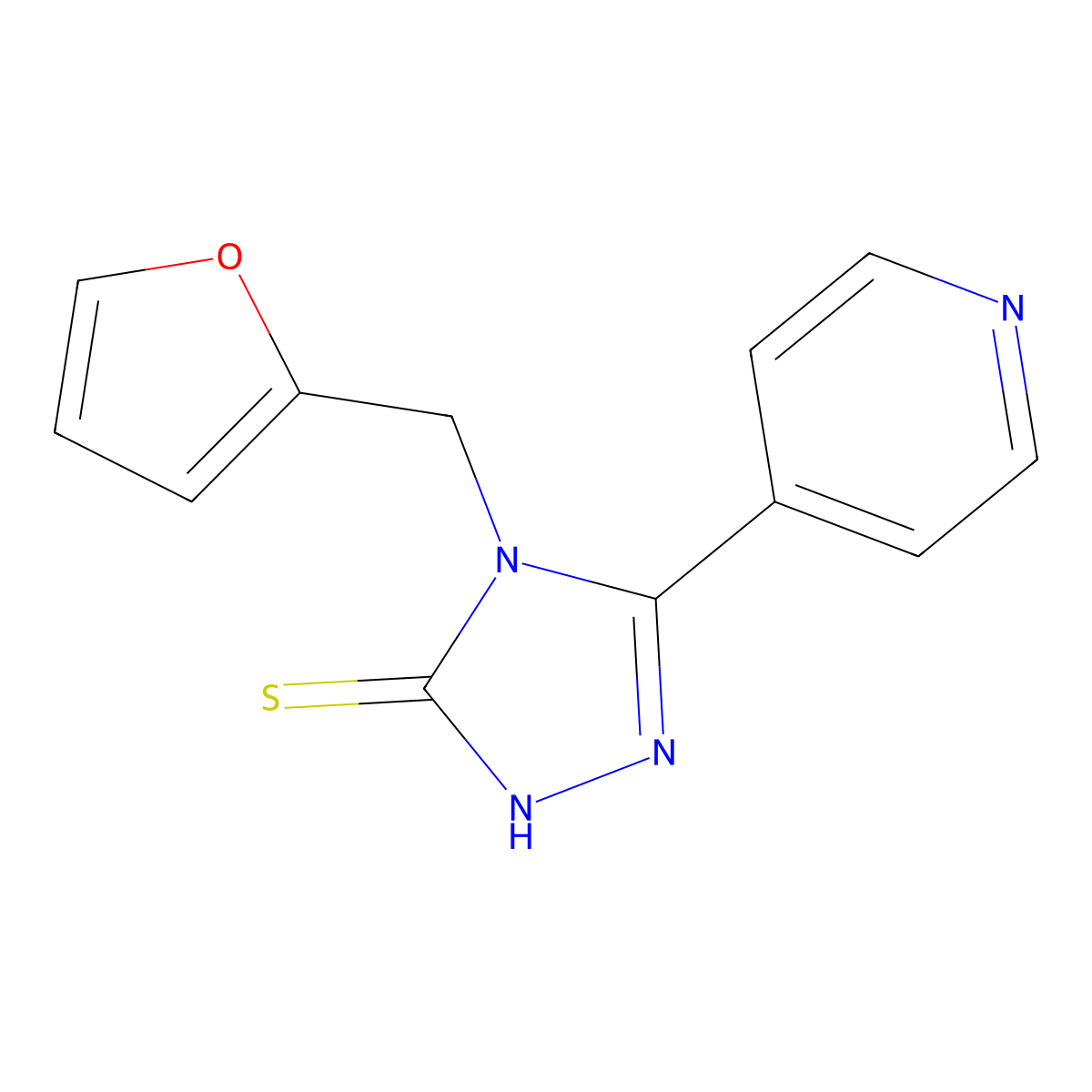 4-(furan-2-ylmethyl)-5-(pyridin-4-yl)-4H-1,2,4-triazole-3-thiol molecular structure, CAS 352661-33-7