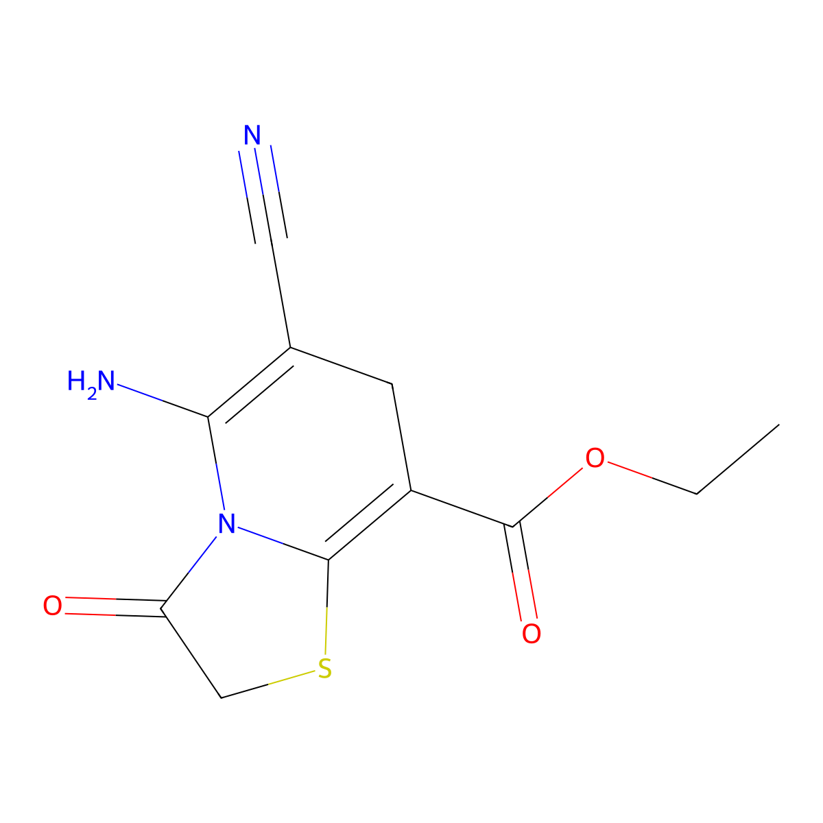 ethyl 5-amino-6-cyano-3-oxo-7H-[1,3]thiazolo[3,2-a]pyridine-8-carboxylate molecular structure, CAS 352663-14-0