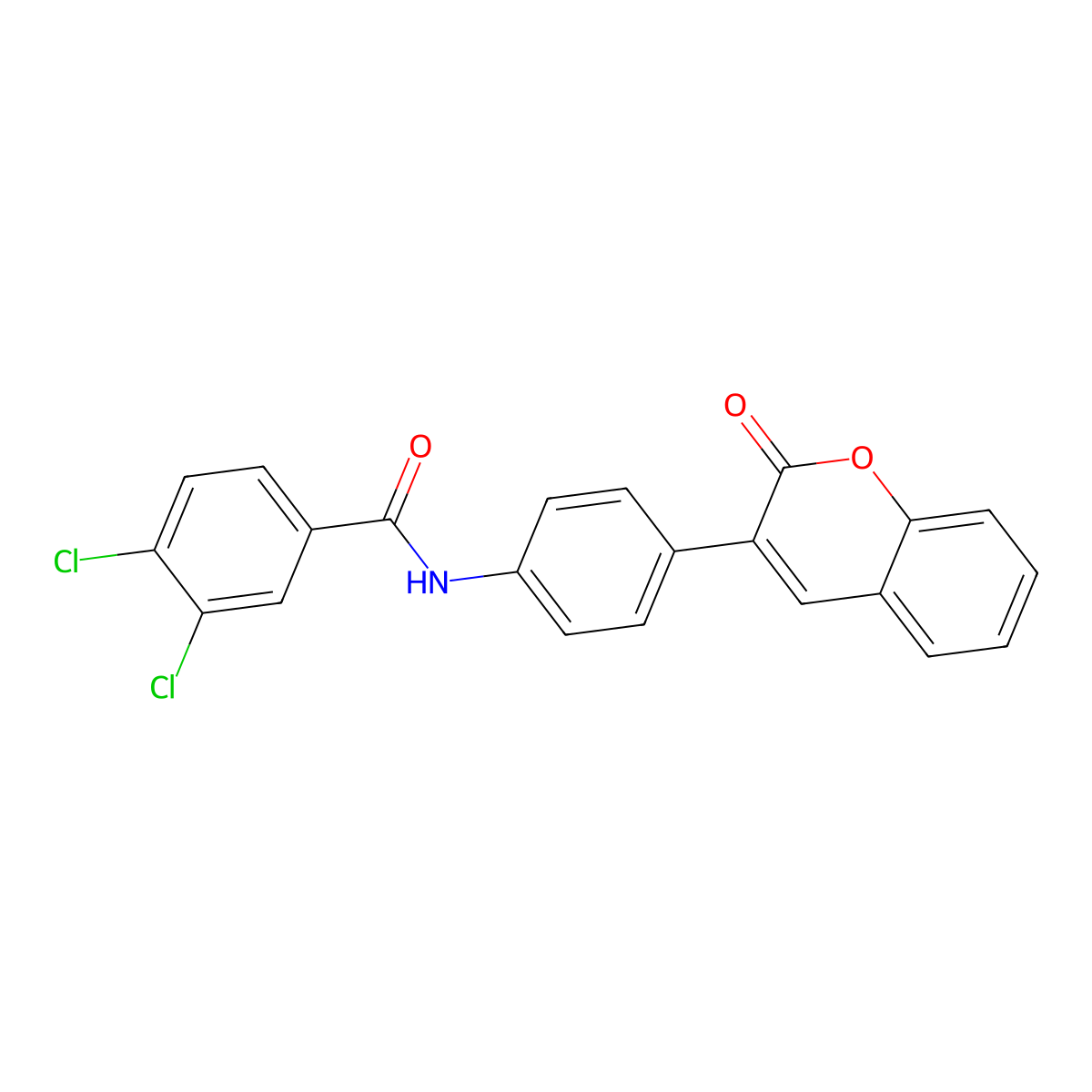 3,4-dichloro-N-[4-(2-oxo-2H-chromen-3-yl)phenyl]benzamide molecular structure, CAS 352663-61-7