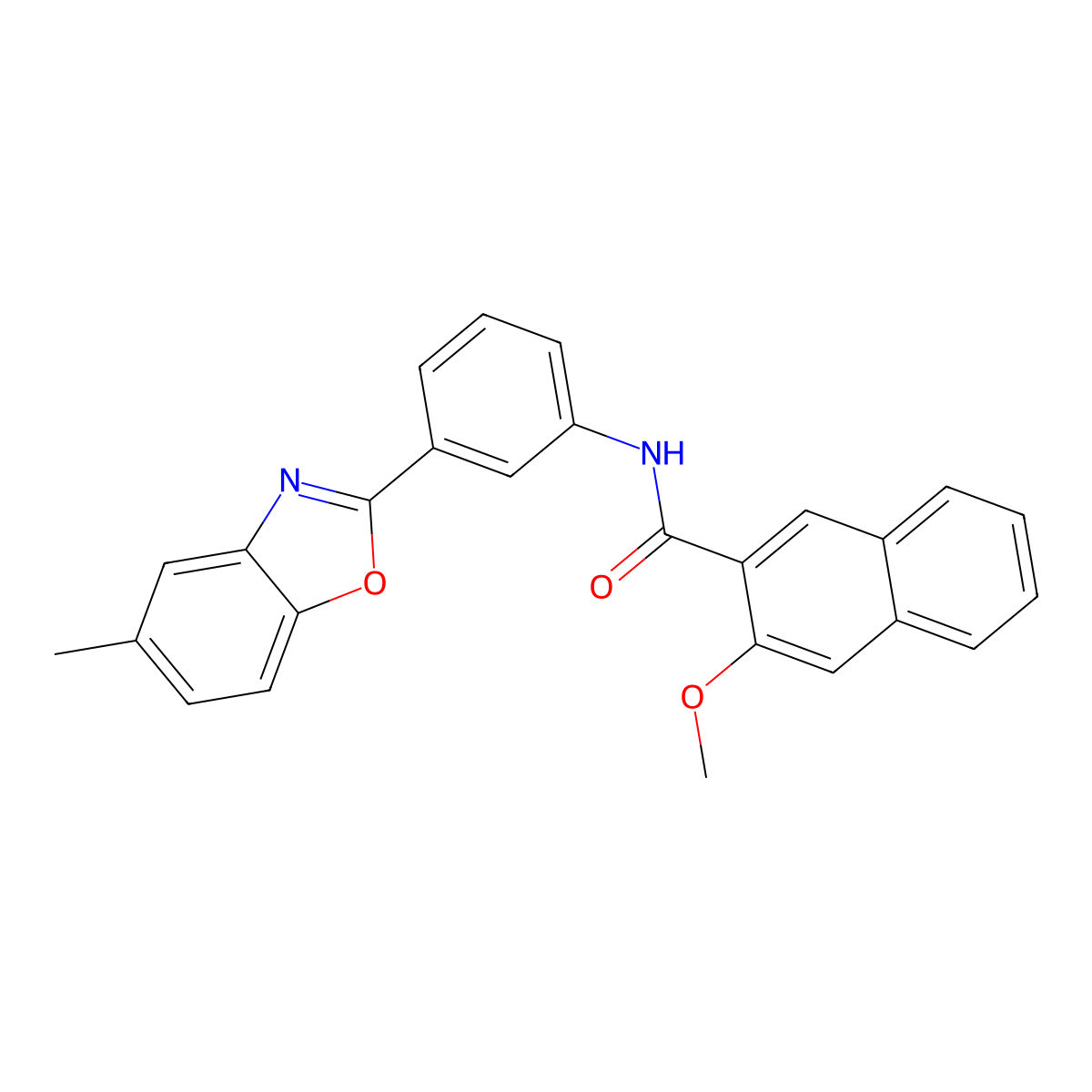 3-methoxy-N-[3-(5-methyl-1,3-benzoxazol-2-yl)phenyl]naphthalene-2-carboxamide molecular structure, CAS 352664-33-6