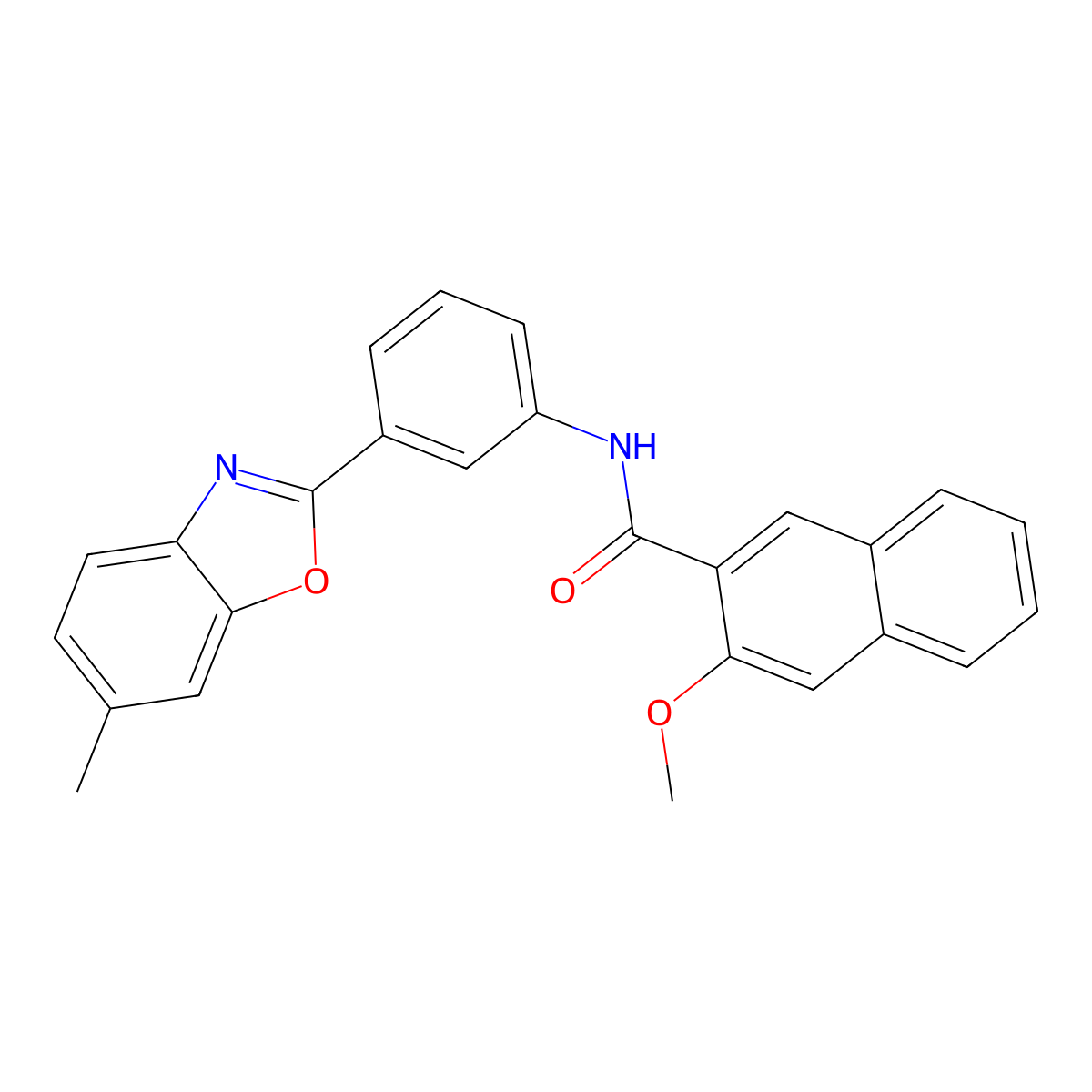 3-methoxy-N-[3-(6-methyl-1,3-benzoxazol-2-yl)phenyl]naphthalene-2-carboxamide molecular structure, CAS 352664-34-7