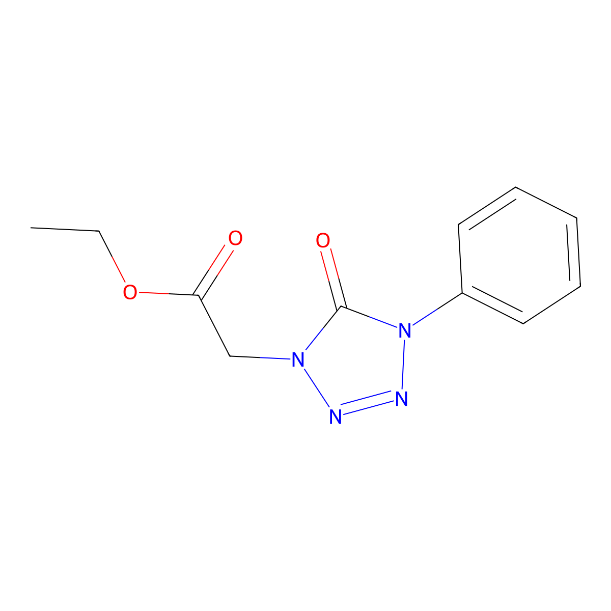 Ethyl 2-(5-oxo-4-phenyltetrazol-1-yl)acetate molecular structure, CAS 352664-86-9