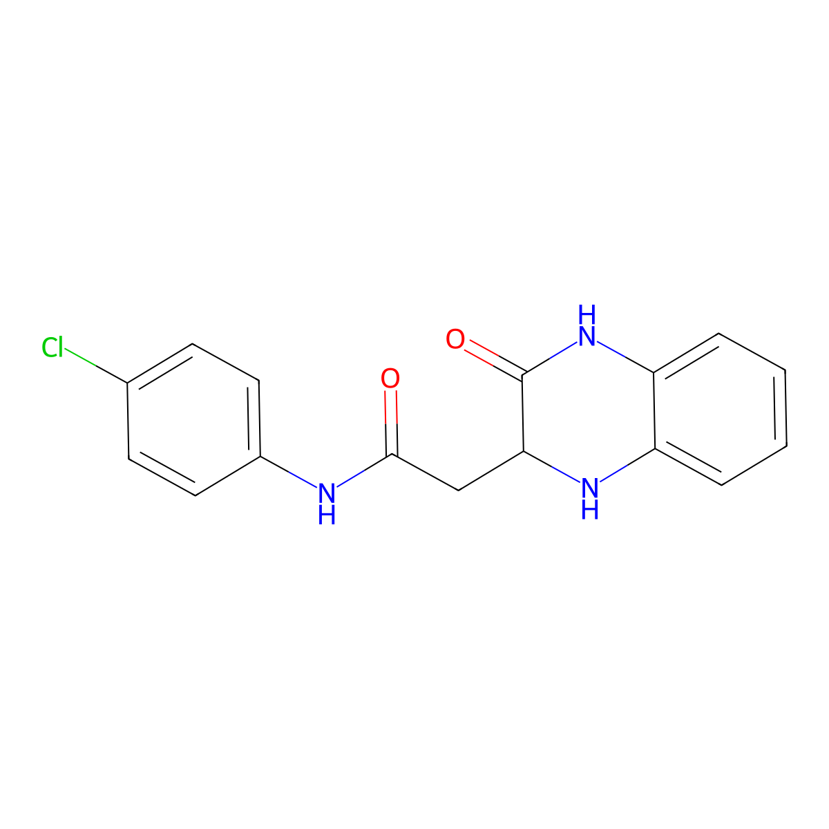 N-(4-chlorophenyl)-2-(3-oxo-1,2,3,4-tetrahydroquinoxalin-2-yl)acetamide molecular structure, CAS 352665-94-2