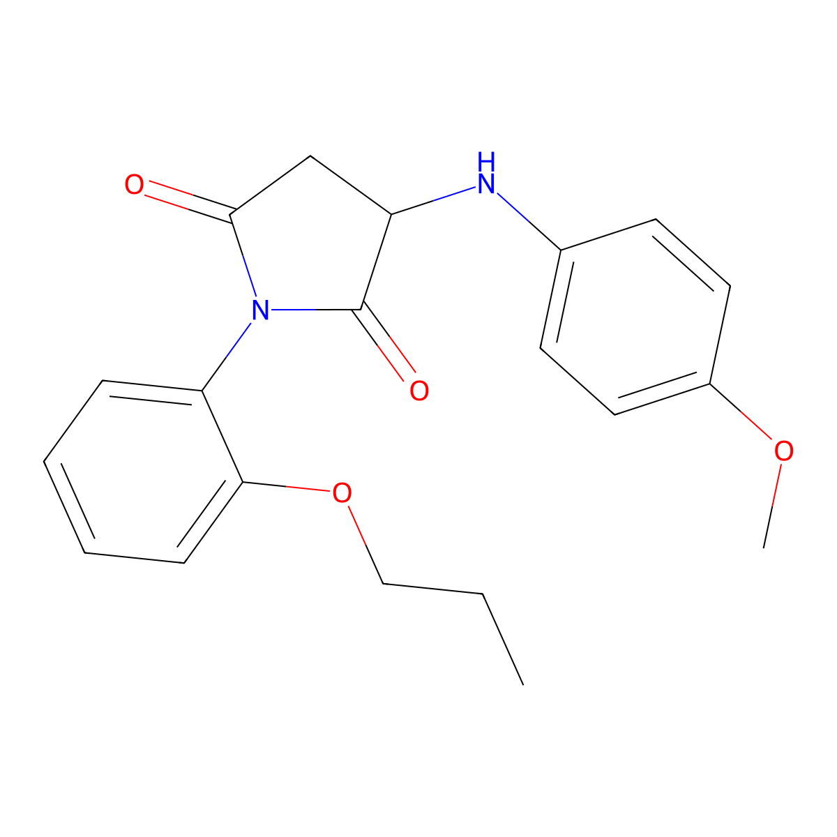 3-[(4-Methoxyphenyl)amino]-1-(2-propoxyphenyl)pyrrolidine-2,5-dione molecular structure, CAS 352666-08-1