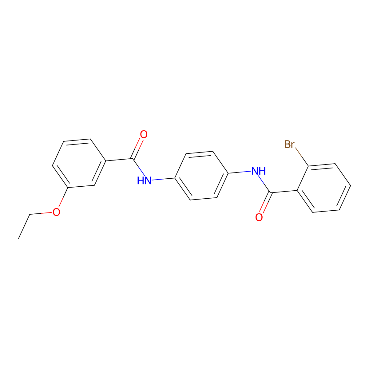 2-bromo-N-{4-[(3-ethoxybenzoyl)amino]phenyl}benzamide molecular structure, CAS 352666-21-8