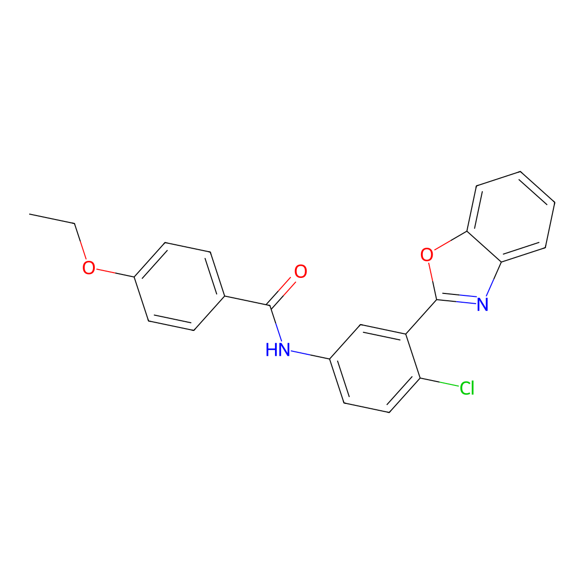 N-[3-(1,3-benzoxazol-2-yl)-4-chlorophenyl]-4-ethoxybenzamide molecular structure, CAS 352666-38-7