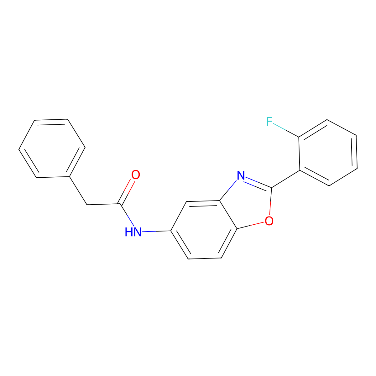 N-[2-(2-fluorophenyl)-1,3-benzoxazol-5-yl]-2-phenylacetamide molecular structure, CAS 352666-69-4