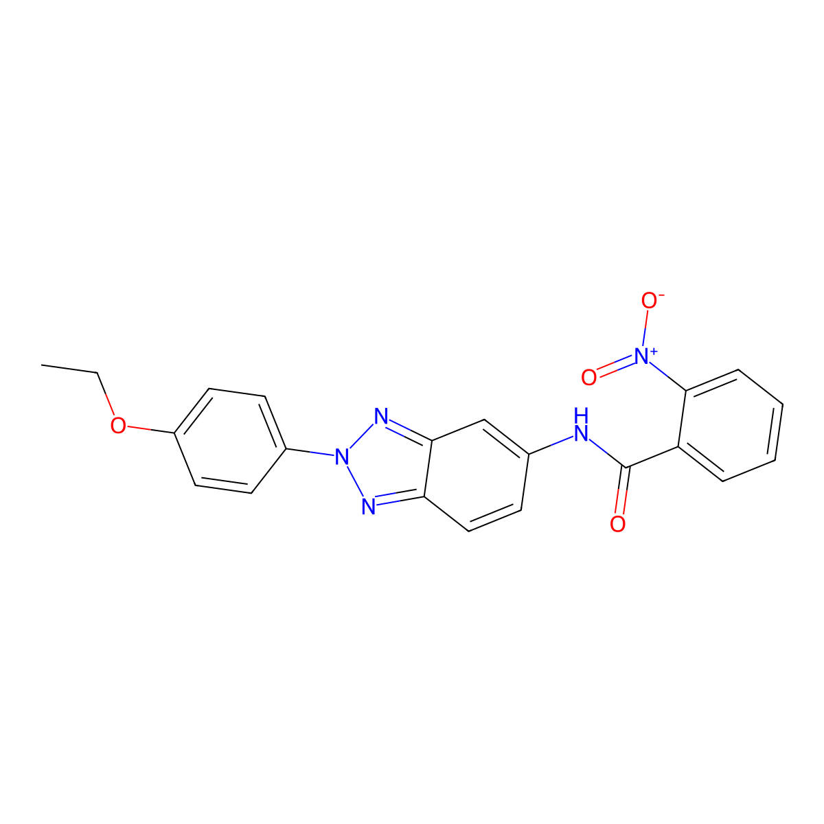 N-[2-(4-ethoxyphenyl)benzotriazol-5-yl]-2-nitrobenzamide molecular structure, CAS 352666-78-5