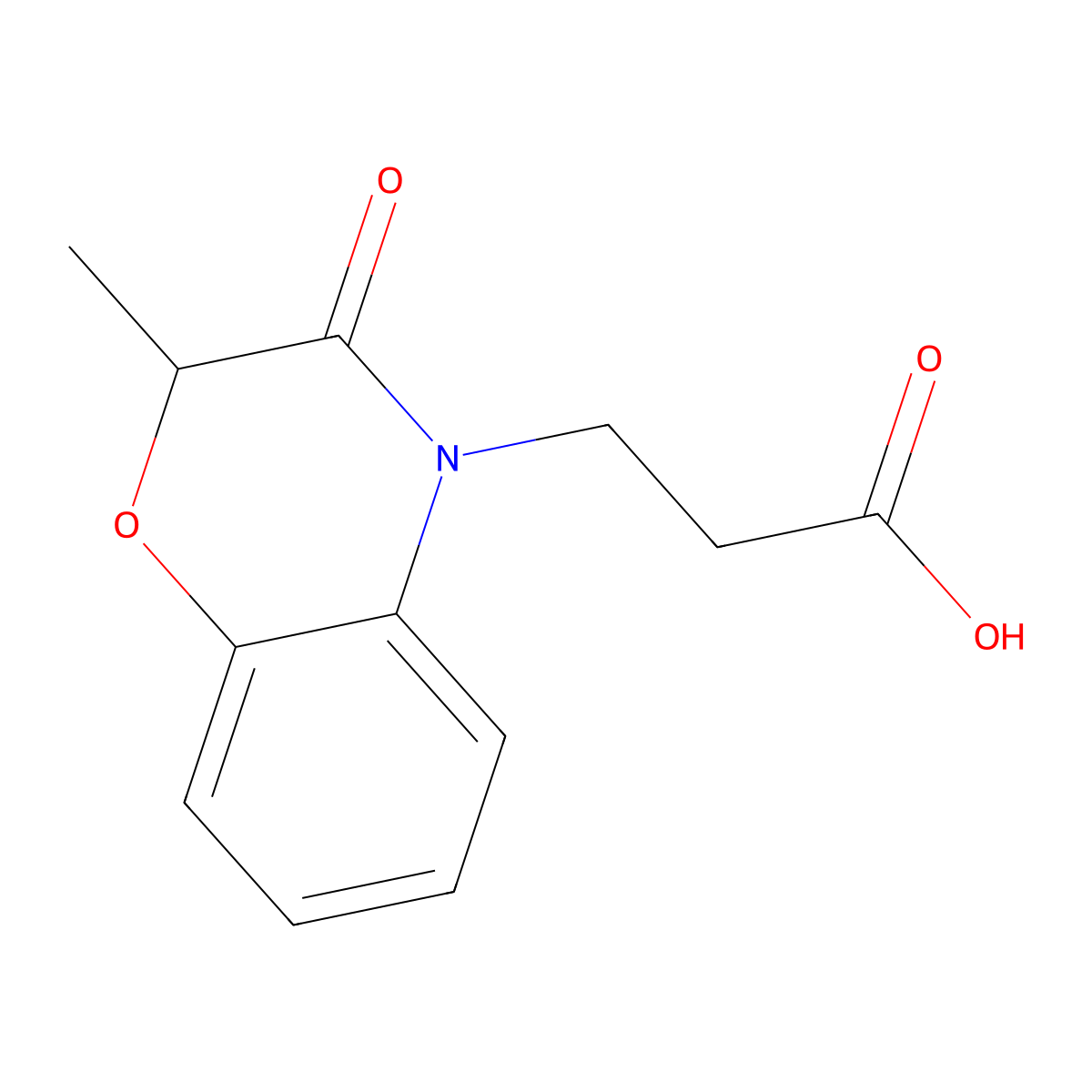 3-(2-methyl-3-oxo-3,4-dihydro-2H-1,4-benzoxazin-4-yl)propanoic acid molecular structure, CAS 352666-89-8