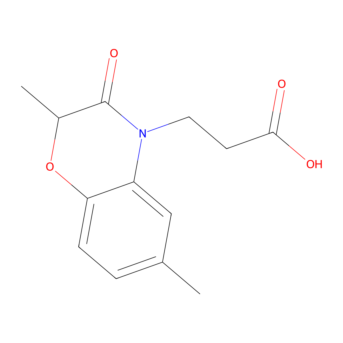 3-(2,6-Dimethyl-3-oxo-2H-benzo[b][1,4]oxazin-4(3H)-yl)propanoic acid molecular structure, CAS 352666-90-1