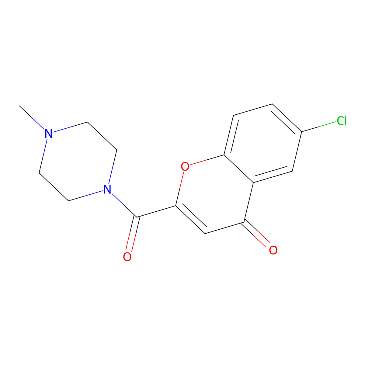 6-chloro-2-[(4-methylpiperazin-1-yl)carbonyl]-4H-chromen-4-one molecular structure, CAS 352667-21-1