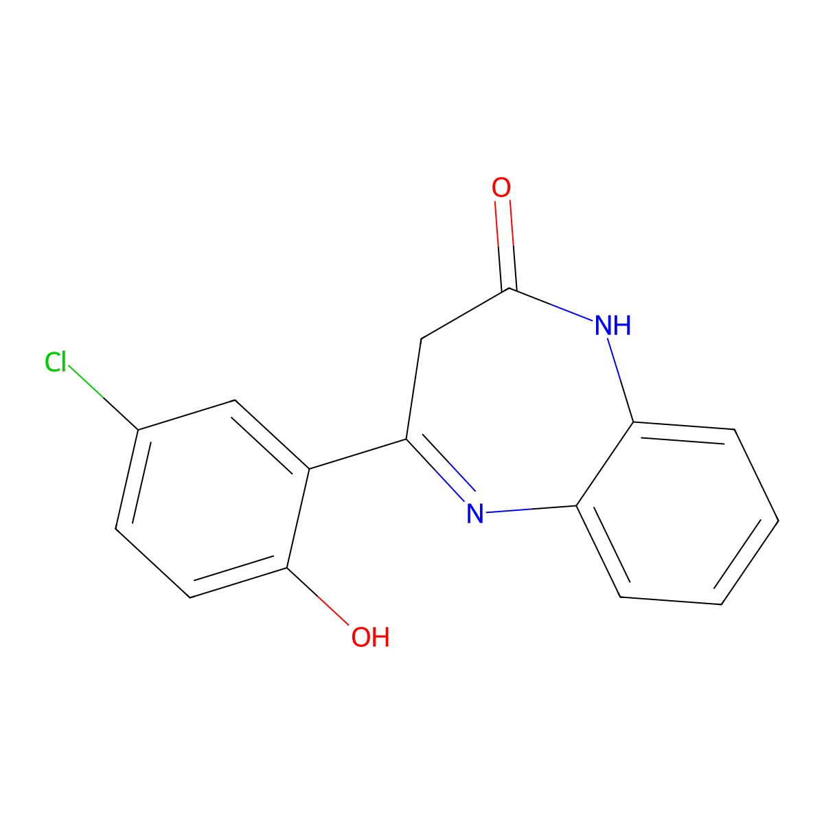 (E)-4-(5-Chloro-2-hydroxyphenyl)-1H-benzo[b][1,4]diazepin-2(3H)-one molecular structure, CAS 352667-35-7